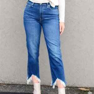 7 For All Mankind High Waist Cropped Straight Leg Jeans